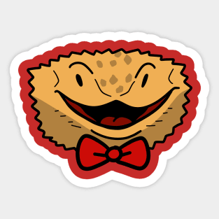 Bowtie Beared Dragon Face Sticker